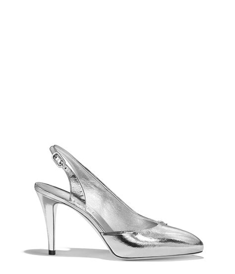 chanel slingback metallic|Chanel slingback vintage.